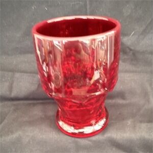 Red Ruby Glass Tumbler Glass Glossy Round Drinkware Unisex‎ Adults 4.5 Inch
